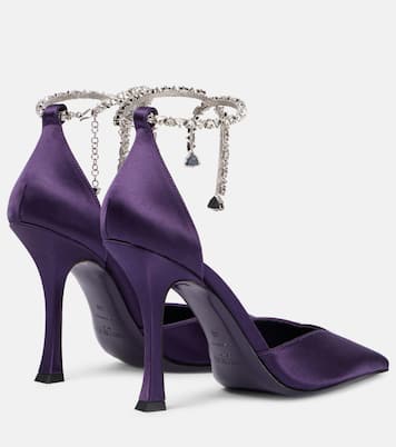 Stevie 100 embellished satin pumps | Jimmy Choo