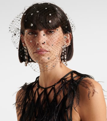 Stella embellished fishnet headband | Jennifer Behr