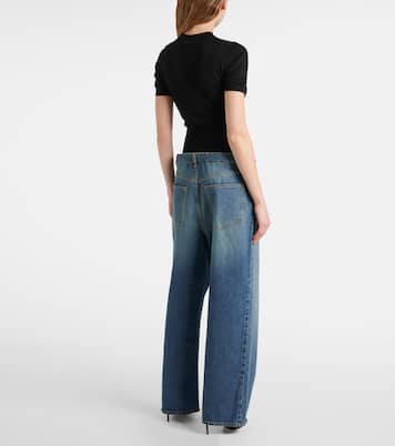 T-shirt raccourci en cachemire | Alaïa