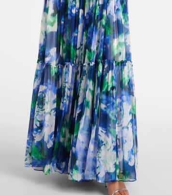 Abito lungo Arella in georgette di seta | Costarellos