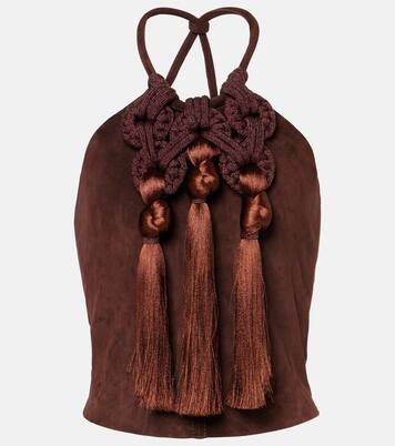 Knot-detail leather top | Johanna Ortiz
