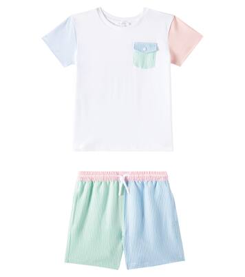 Colorblocked T-shirt and swim trunks set  | Patachou