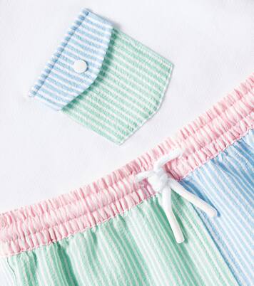 Colorblocked T-shirt and swim trunks set  | Patachou