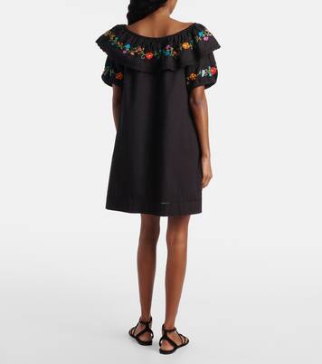 Robe Saige brodée en coton | Rixo