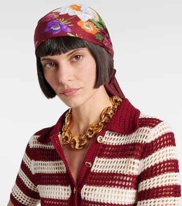Gucci Flora silk twill scarf | Gucci