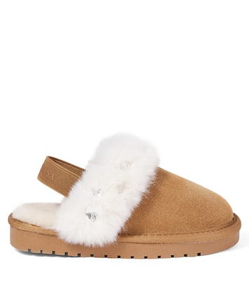 Embellished suede slippers | Monnalisa
