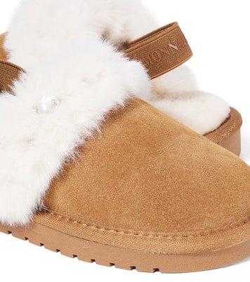 Embellished suede slippers | Monnalisa