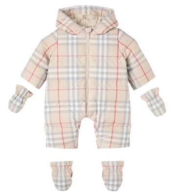 Baby Burberry Check down snowsuit | Burberry Kids