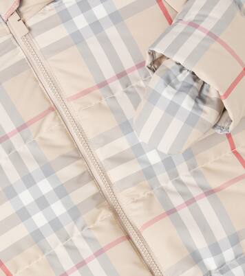 Baby Burberry Check down snowsuit | Burberry Kids