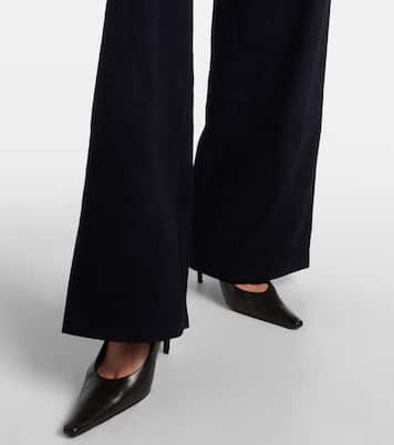 Weite High-Rise-Hose Mytheo aus Veloursleder | Stouls