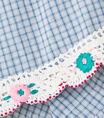 Rhea checked embroidered cotton-blend skirt | Bebe Organic