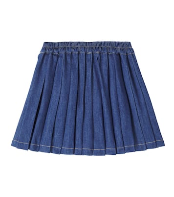 Benedetta pleated denim skirt | C'era Una Volta