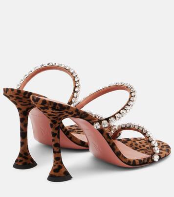 Gigi 95 leopard-print suede mules | Amina Muaddi