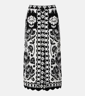 Midirock Floral Arabesque aus Jacquard | Farm Rio