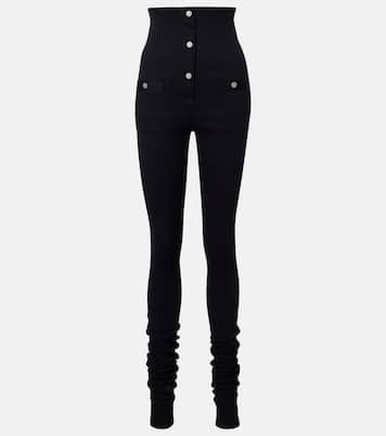 Leggings in jersey di cotone a vita alta con staffe | The Attico