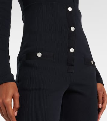 Leggings in jersey di cotone a vita alta con staffe | The Attico