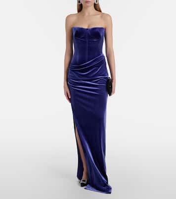 Robe bustier en velours | Alex Perry