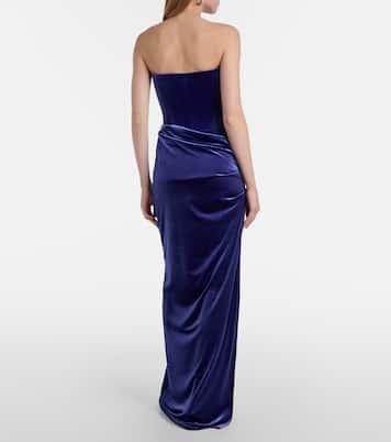 Robe bustier en velours | Alex Perry