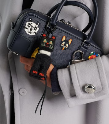 x Louis Wain Cats leather-trimmed wool bag charm | Loewe