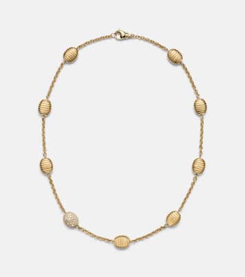 Isla Diamond Station 18kt gold (750/1000) necklace with diamonds | Pamela Zamore