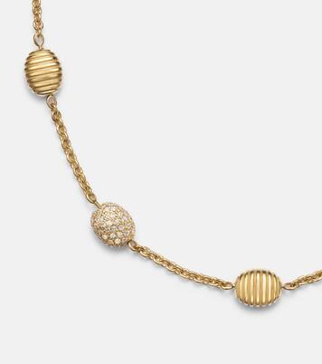 Isla Diamond Station 18kt gold (750/1000) necklace with diamonds | Pamela Zamore