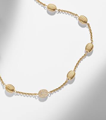 Isla Diamond Station 18kt gold (750/1000) necklace with diamonds | Pamela Zamore