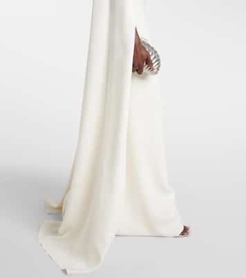 Caped embellished silk-blend gown | Oscar de la Renta