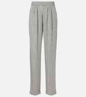 Pantaloni regular in seta a righe | Tom Ford