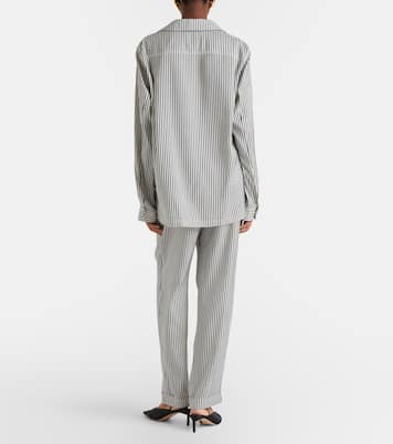 Pantaloni regular in seta a righe | Tom Ford