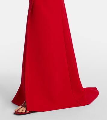 Bow-detail halterneck silk-blend cady gown | Elie Saab