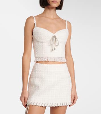 Embellished tweed crop top | Area