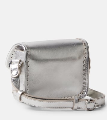 Metallic leather crossbody bag | Bonpoint