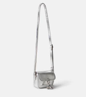 Metallic leather crossbody bag | Bonpoint