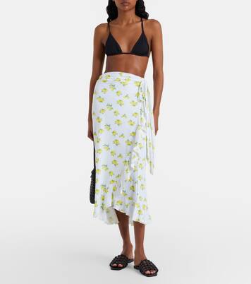 Printed ruffled wrap skirt | Melissa Odabash