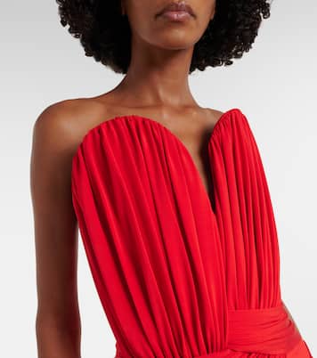 Draped crêpe jersey bustier dress | Stella McCartney