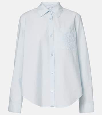 Paula's Ibiza Anagram cotton-blend poplin shirt | Loewe