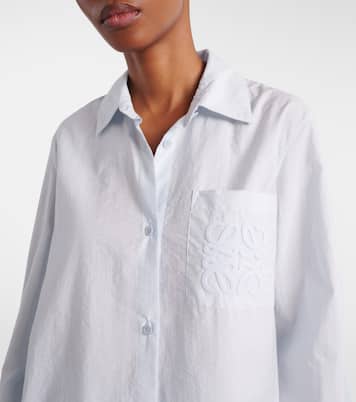 Paula's Ibiza Anagram cotton-blend poplin shirt | Loewe