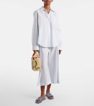 Paula's Ibiza Anagram cotton-blend poplin shirt | Loewe