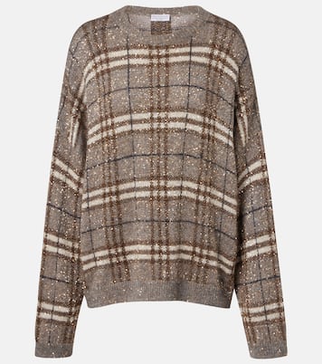 Checked sequined sweater | Brunello Cucinelli