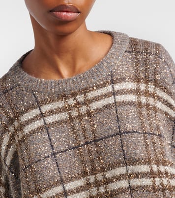 Checked sequined sweater | Brunello Cucinelli