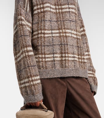 Checked sequined sweater | Brunello Cucinelli
