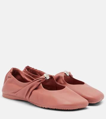 Pebble Soft leather Mary Jane flats | Loewe