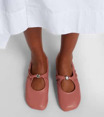 Pebble Soft leather Mary Jane flats | Loewe