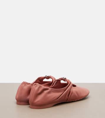 Pebble Soft leather Mary Jane flats | Loewe