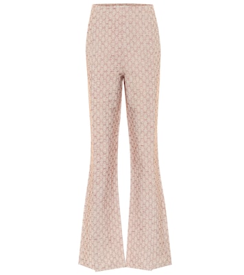 Pantalon évasé en jacquard de coton et lin mélangés | Acne Studios