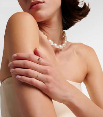 Grass Seed 18kt yellow gold ring with diamonds | Ileana Makri