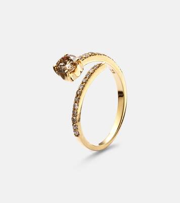 Grass Seed 18kt yellow gold ring with diamonds | Ileana Makri