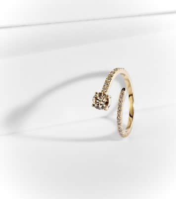 Grass Seed 18kt yellow gold ring with diamonds | Ileana Makri