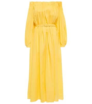 Robe longue Martha en lin à encolure bardot | Gabriela Hearst