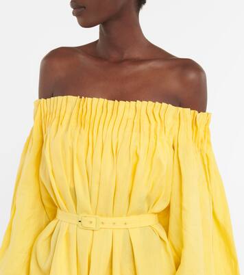 Robe longue Martha en lin à encolure bardot | Gabriela Hearst